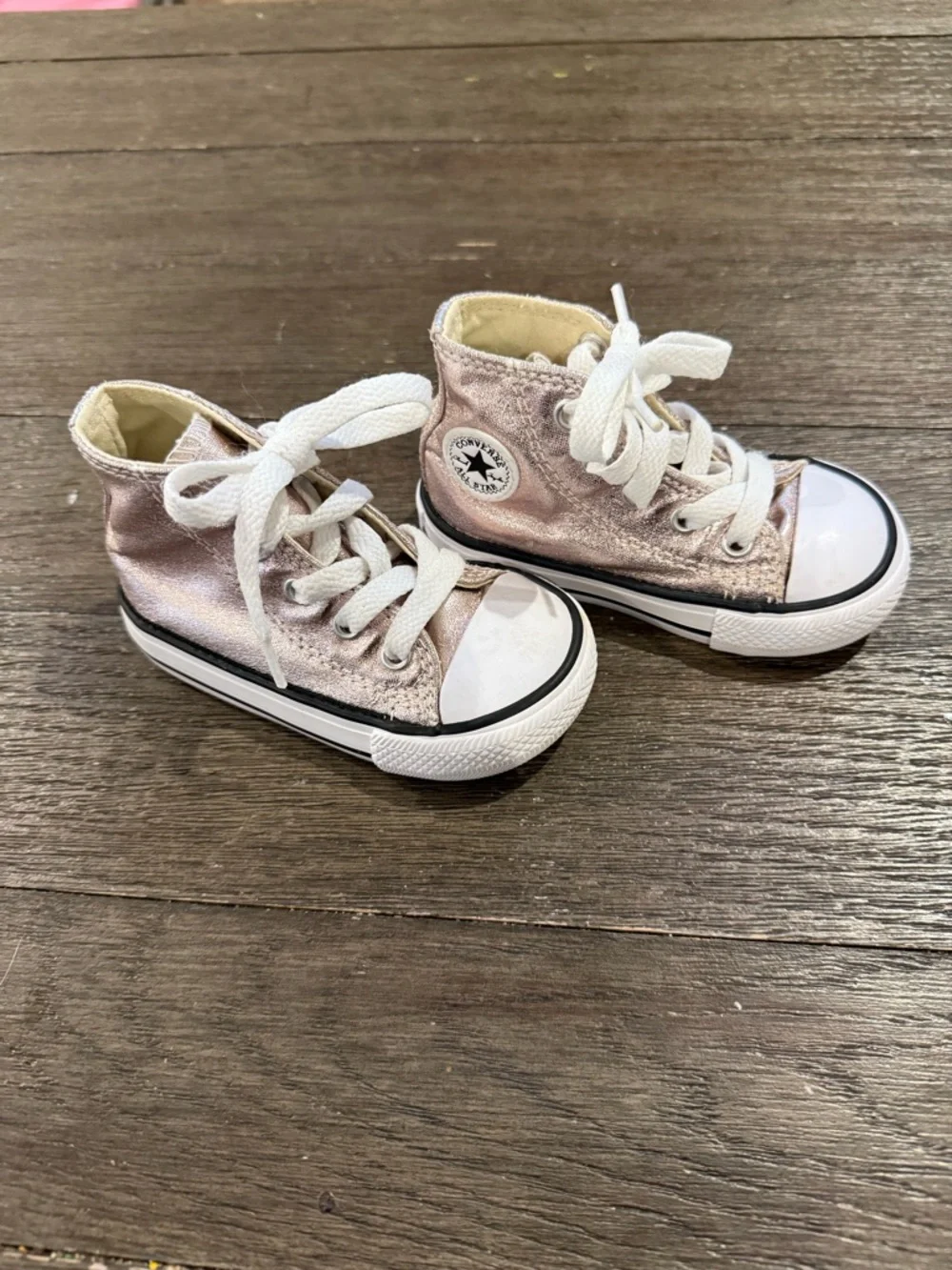 Converse Kids Metallic Rose High Top Sneakers